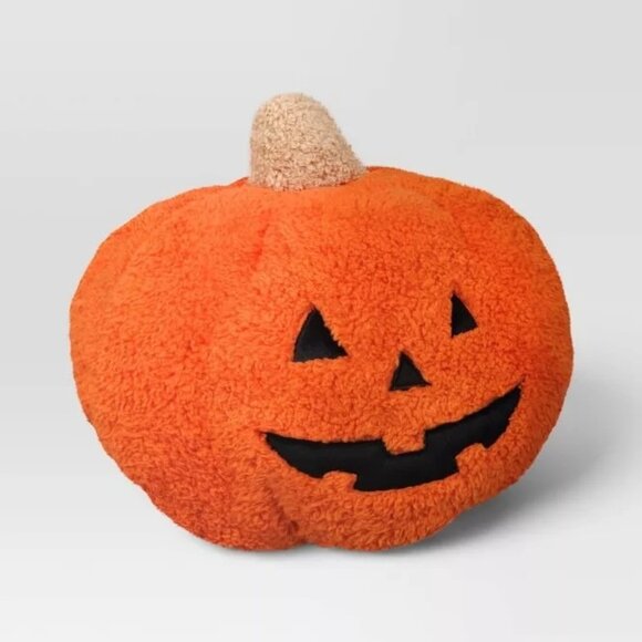 Shearling Pumpkin Halloween Throw Pillow Orange - Hyde & Eek Target 2024 - Picture 3 of 6